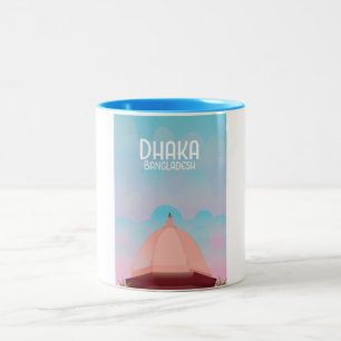 Dhaka Bangladesch Vintage-Reiseplakat. Zweifarbige Tasse