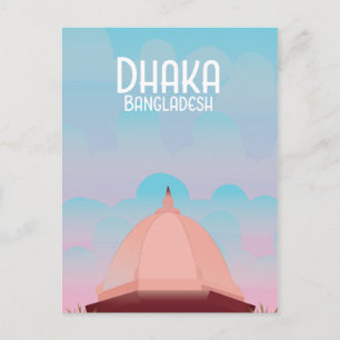 Dhaka Bangladesch Vintage-Reiseposter. Postkarte
