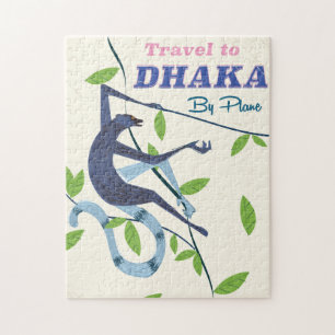 Dhaka, Bangladesch Vintage-Urlaubsposter. Puzzle