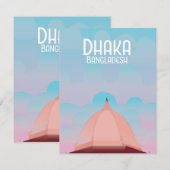 Dhaka Bangladesch Vintages Reiseplakat. (Vorne/Hinten)