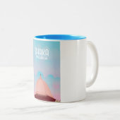 Dhaka Bangladesch Vintages Reiseplakat. Zweifarbige Tasse (VorderseiteRechts)