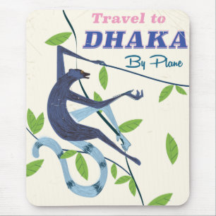 Dhaka, Bangladesch, Vintages Urlaubsplakat. Mousepad