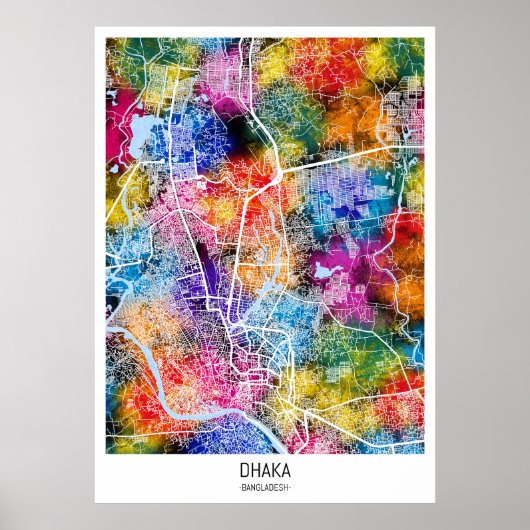 Dhaka Bangladesh City Map Poster (Vorne)