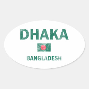 Dhaka Bangladesh entwirft Ovaler Aufkleber