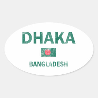 Dhaka Bangladesh entwirft Ovaler Aufkleber