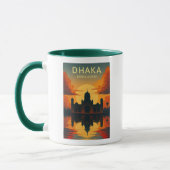 Dhaka Mausoleum Sunset – Digital Art Design Poster Tasse (Links)