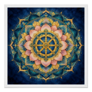 Dhamar Lotus Mandala Poster