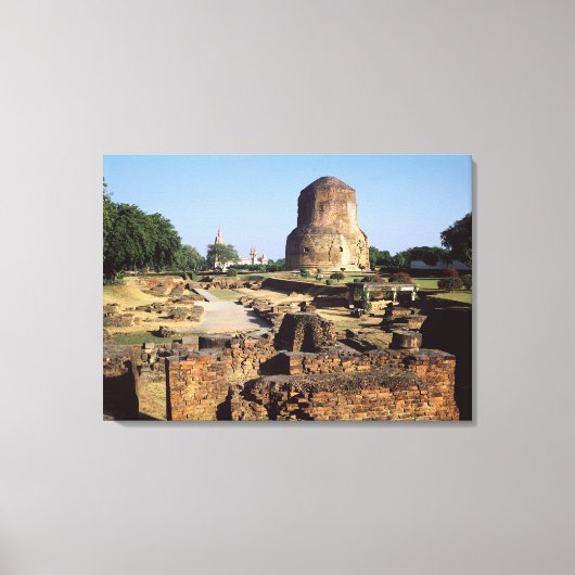 Dhamekh stupa, c.500 AD Leinwanddruck (Vorderseite)