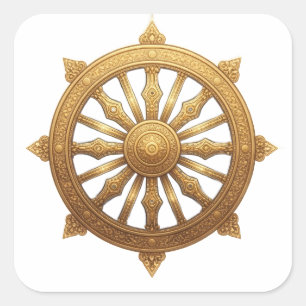 Dhamma Chakk Symbol Aufkleber - Alte Sukiti Kunst