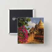 Dhamma Yazaka Pagoda in Bagan (Pagan), Myanmar Button (Vorne & Hinten)