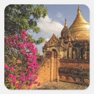 Dhamma Yazaka Pagoda in Bagan (Pagan), Myanmar Quadratischer Aufkleber