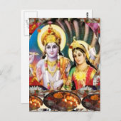 DHAN Laxmi n Lord Vishnu: Zur Anzeige n Referenz Postkarte (Vorne/Hinten)