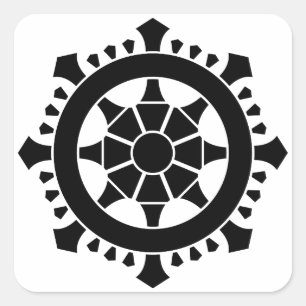 Dharma chakra quadratischer aufkleber