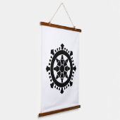 Dharma chakra wandteppich mit holzrahmen (Gewinkelt)