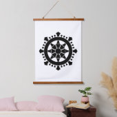 Dharma chakra wandteppich mit holzrahmen (Schlafzimmer)