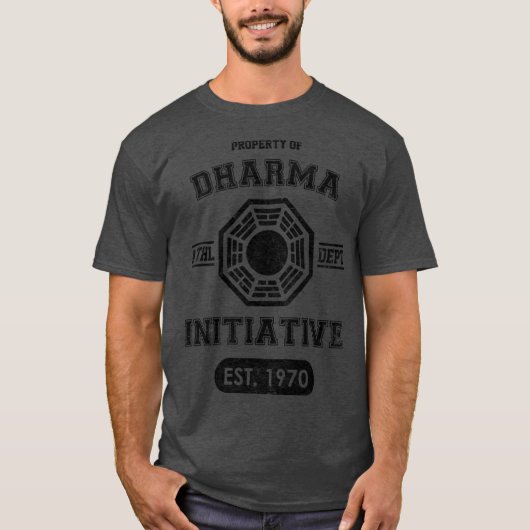 Dharma Initiative athletische Abteilung Black ver T-Shirt (Vorderseite)