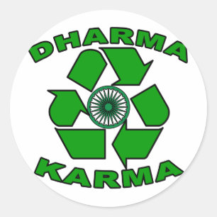 Dharma Karma Öko Design Runder Aufkleber