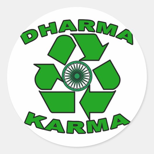 Dharma Karma Öko Design Runder Aufkleber (Vorderseite)