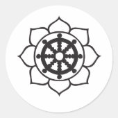 Dharma Rad Lotus Runder Aufkleber (Vorderseite)