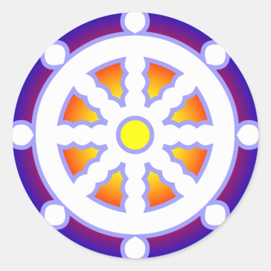 Dharma-Rad Runder Aufkleber (Vorderseite)