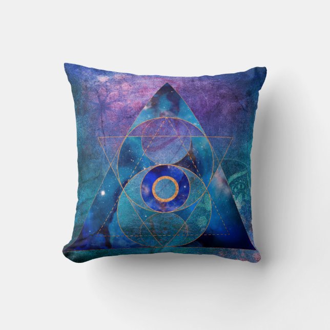 Dharma Sacred Geometry Throw Kissen (Vorderseite)