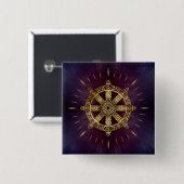 Dharma Wheel - Dharmachakra Button (Vorne & Hinten)