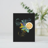 Dharma Wheel Floral Postkarte (Stehend Vorderseite)