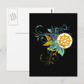 Dharma Wheel Floral Postkarte (Vorne/Hinten)
