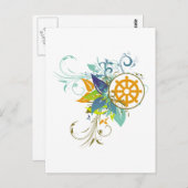 Dharma Wheel Floral Postkarte (Vorne/Hinten)