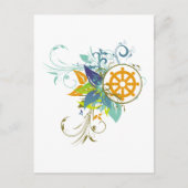 Dharma Wheel Floral Postkarte (Vorderseite)