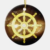 Dharma Wheel Keramik Ornament (Vorne)