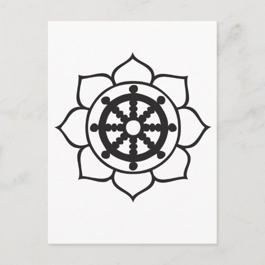Dharma Wheel Lotus Postkarte (Vorderseite)