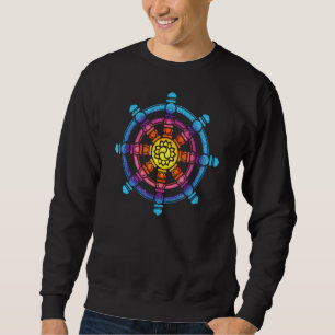 Dharma Wheel Meditation Lotus Chakra Yoga Dharmach Sweatshirt