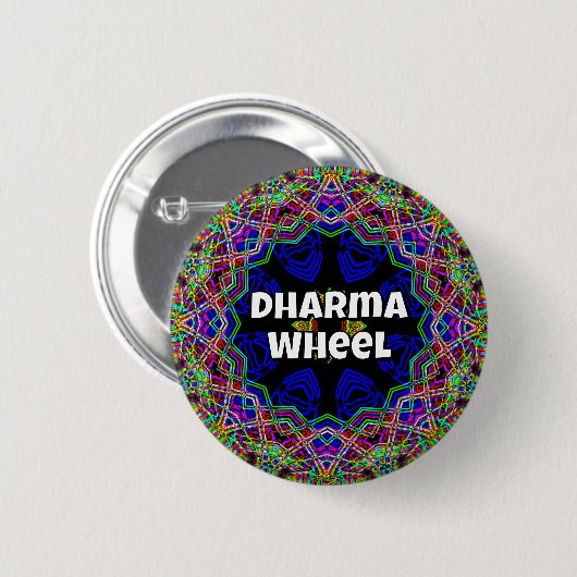 Dharma Wheel ( Sie können die Worte ändern ) Button (Vorne & Hinten)
