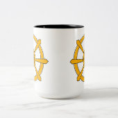 Dharma Wheel Zweifarbige Tasse (Mittel)