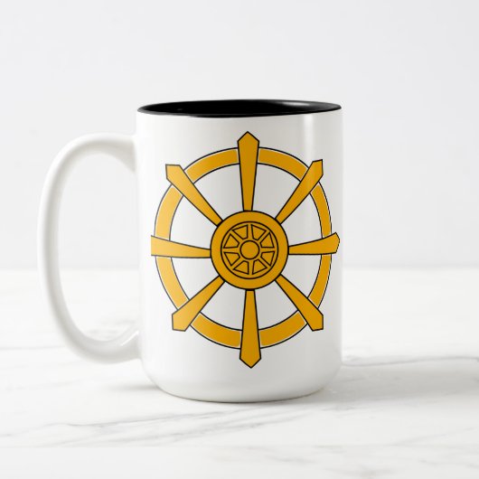Dharma Wheel Zweifarbige Tasse (Links)