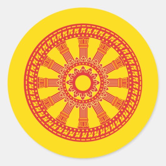 Dharmacakra - (Thailand) Design Runder Aufkleber (Vorderseite)
