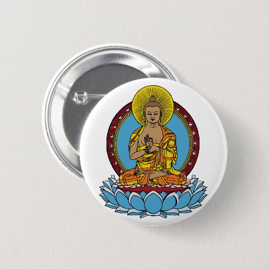 Dharmachakra Buddha Button (Vorne & Hinten)