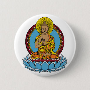 Dharmachakra Buddha Button
