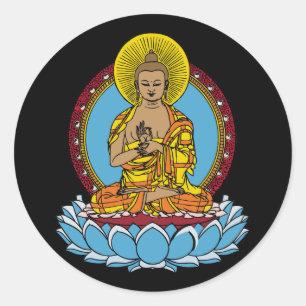 Dharmachakra Buddha Runder Aufkleber