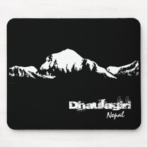 Dhaulagiri Nepal Schwarz-Weiß Mousepad