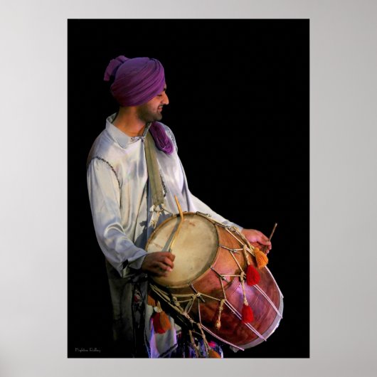 Dhol Drummer, Fine Art Fotograf Poster (Vorne)