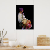 Dhol Drummer, Fine Art Fotograf Poster (Küche)