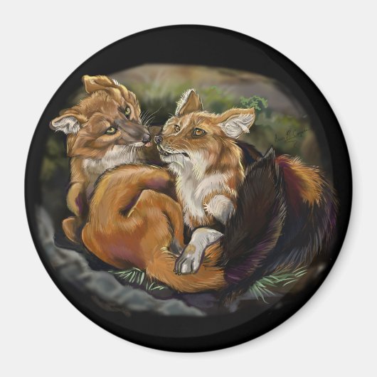 Dhole Cuddle Couple Magnet (Vorne)