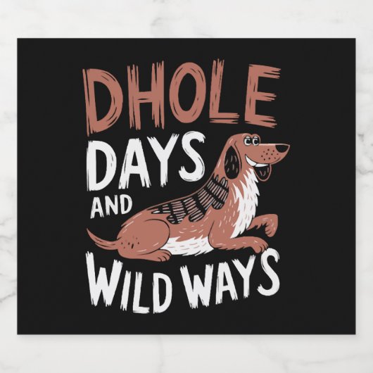Dhole Lover Wildlife Canid Schaumweinetikett (Einzelnes Label)