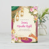 Dholki laden & Mehndi Einladungen Digital (Stehend Vorderseite)