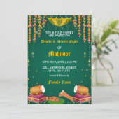 Dholki & Mehndi Night Einladungskarte Einladung (Stehend Vorderseite)