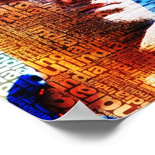 Dhoni Typografie Poster (Ecke)