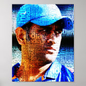 Dhoni Typografie Poster (Vorne)