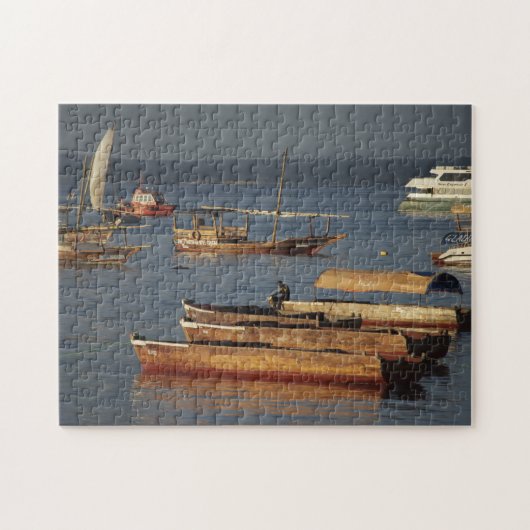 Dhows an einem See in Tansania Puzzle (Horizontal)